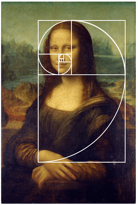 Mona Lisa mit goldenem Schnitt