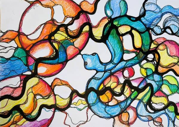 Zeichnung Neurographik meets Schamanismus und die Schlange